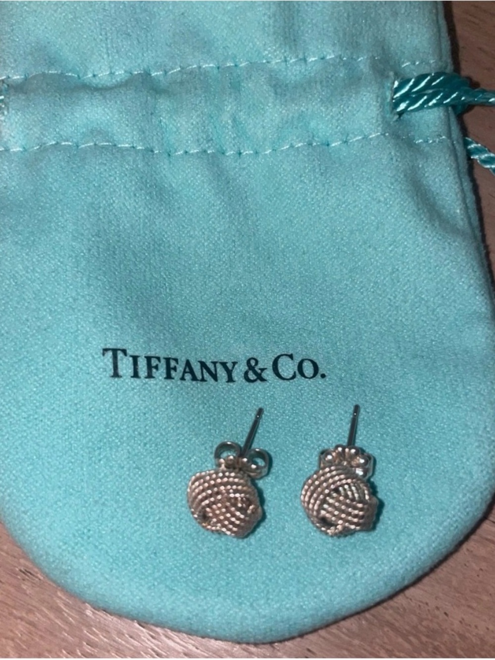 Never Worn Tiffany Love Knot Real Sterling Silver Earrings - Picture 5 of 5